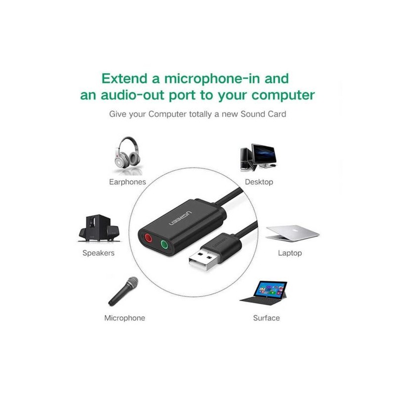 Ugreen USB 2.0 na 3.5mm avdio adapter, 30724
