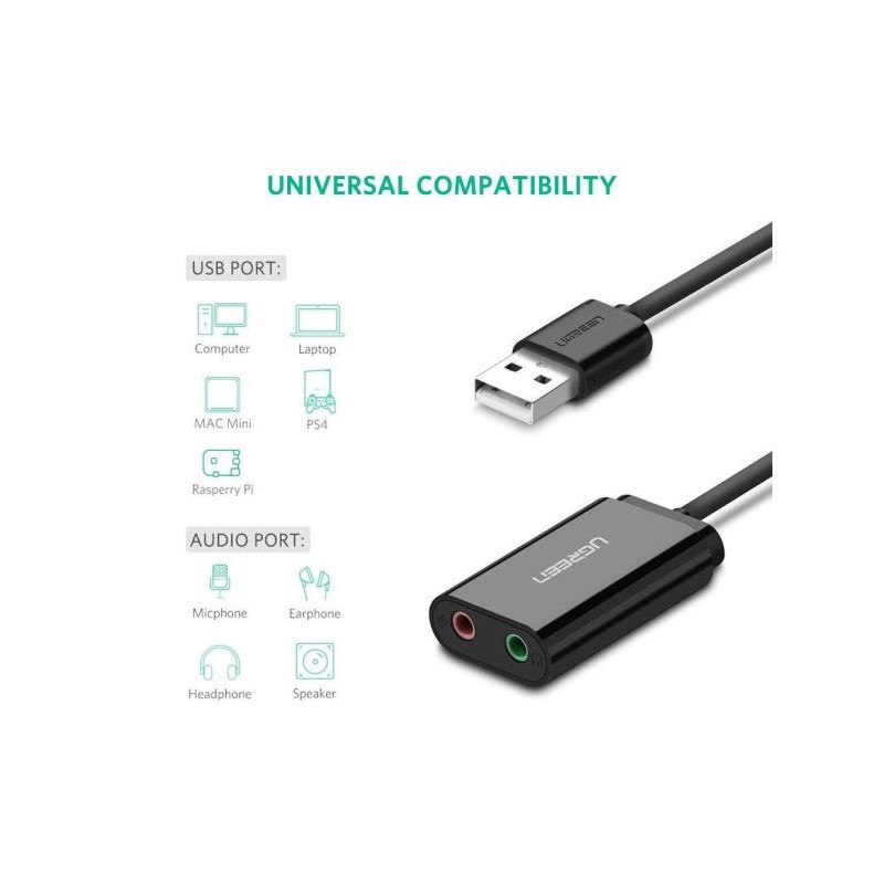 Ugreen USB 2.0 na 3.5mm avdio adapter, 30724