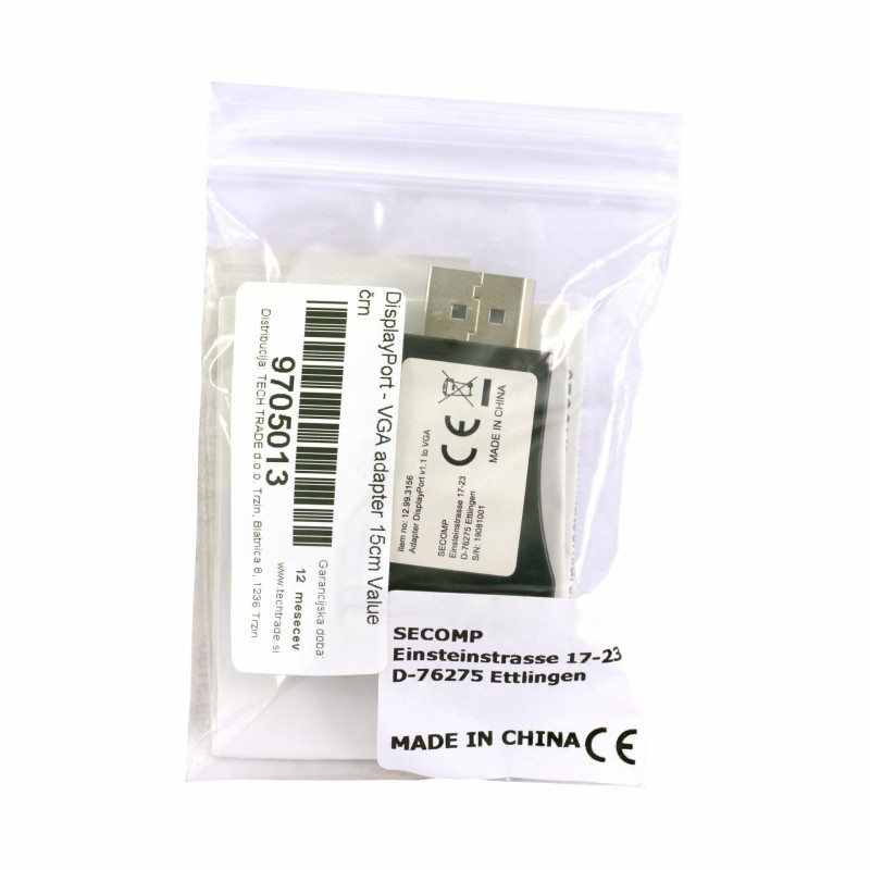DisplayPort - VGA adapter Value črn