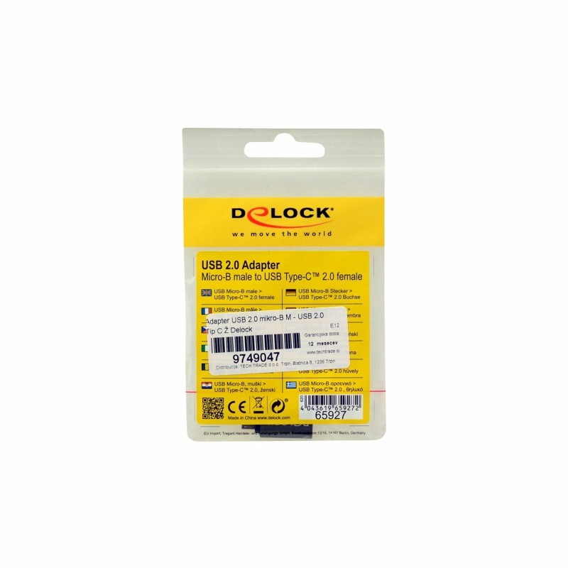 Adapter USB 2.0 mikro-B M - USB 2.0 Tip C Ž Delock 9749047