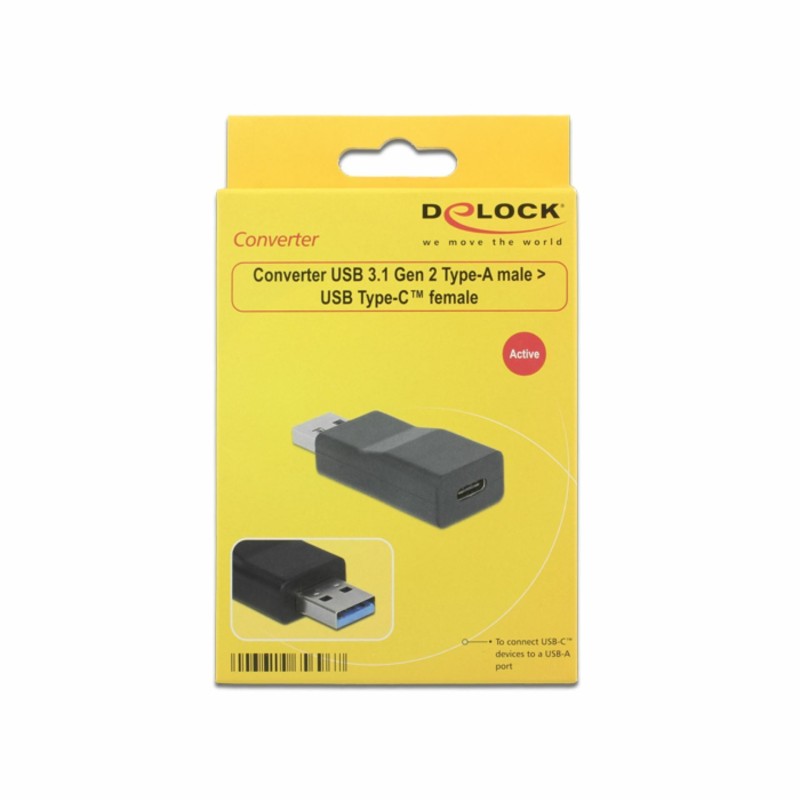 Adapter USB-A M 3.1 Gen 2 – USB 3.1 Tip-C Ž Gen 2 Aktivni  TI Delock 9749054