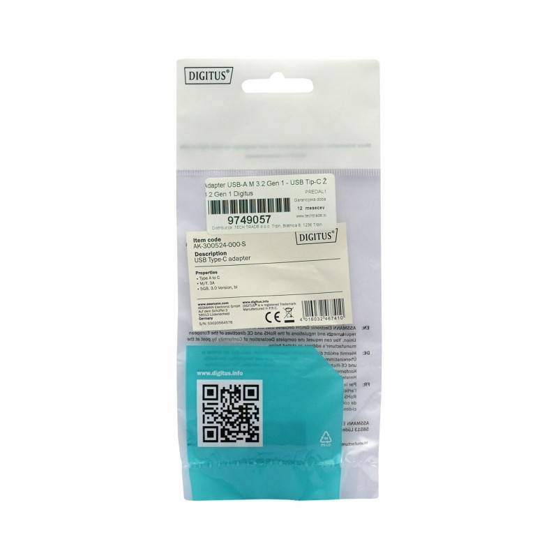 Adapter USB-A M 3.2 Gen 1 - USB Tip-C Ž 3.2 Gen 1 Digitus 9749057