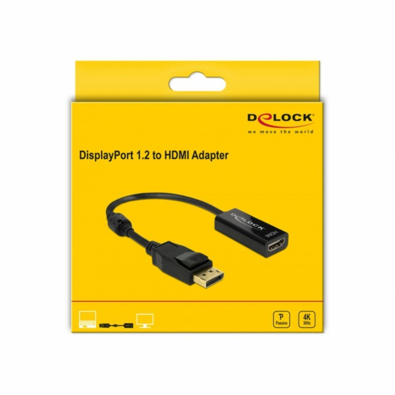 DisplayPort - HDMI adapter pasivni 4K 30Hz 20cm Delock 9704065