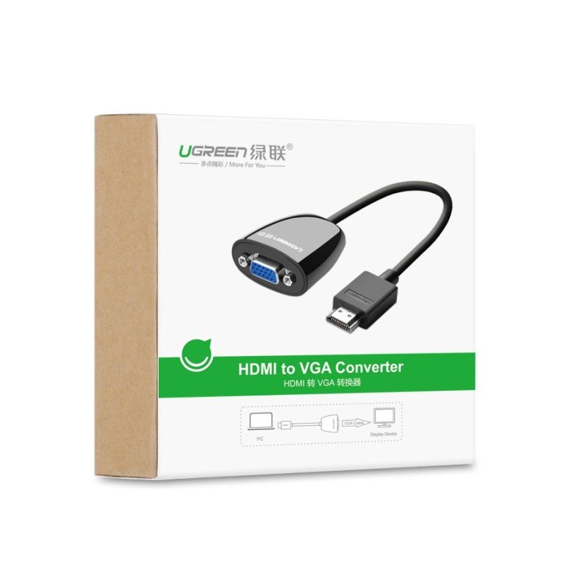 Ugreen HDMI na VGA adapter črn, 40253