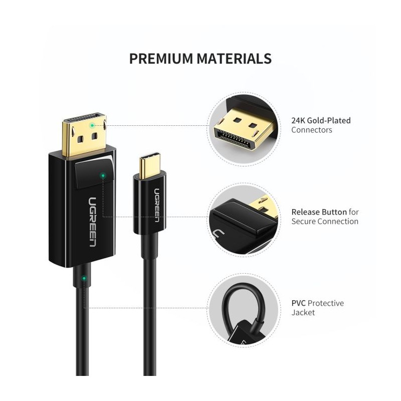 Ugreen kabel USB-C v DP 4K (DisplayPort) 1.5M, 50994