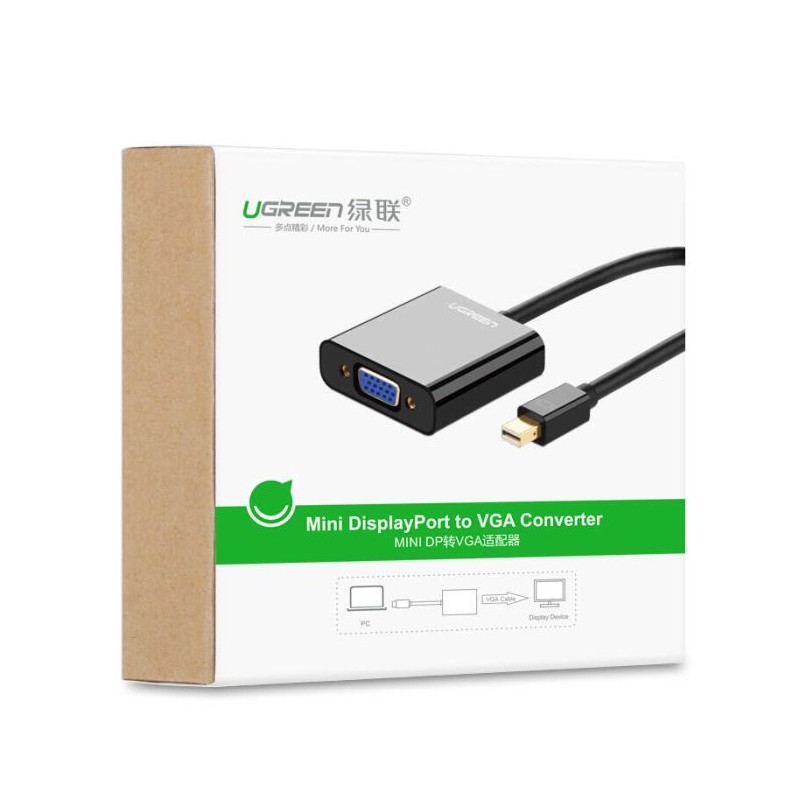 Ugreen Mini Display Port na VGA Converter črn 15cm, 10459