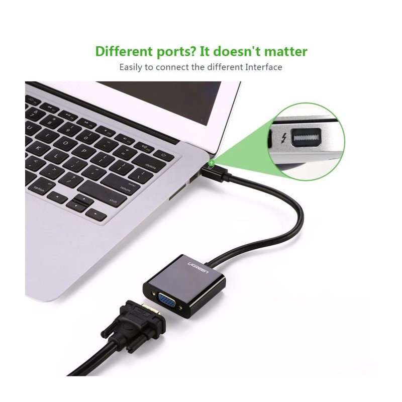 Ugreen Mini Display Port na VGA Converter črn 15cm, 10459
