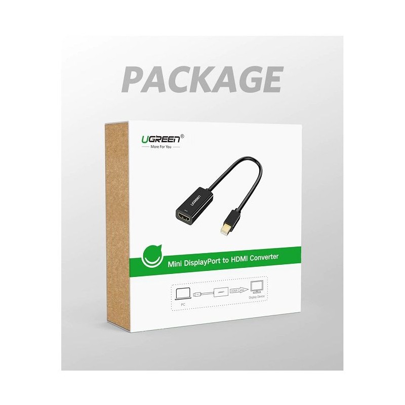 Ugreen Mini DisplayPort na HDMI (Ž) 4K adapter črn, 40360