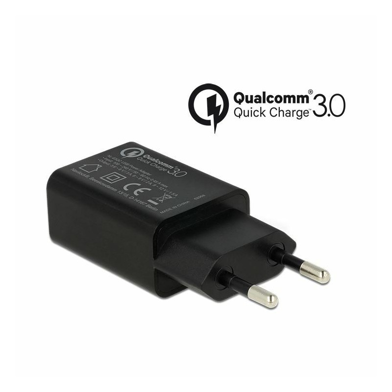 Pretvornik USB - 220V 3A črn Quick Charge Navilock