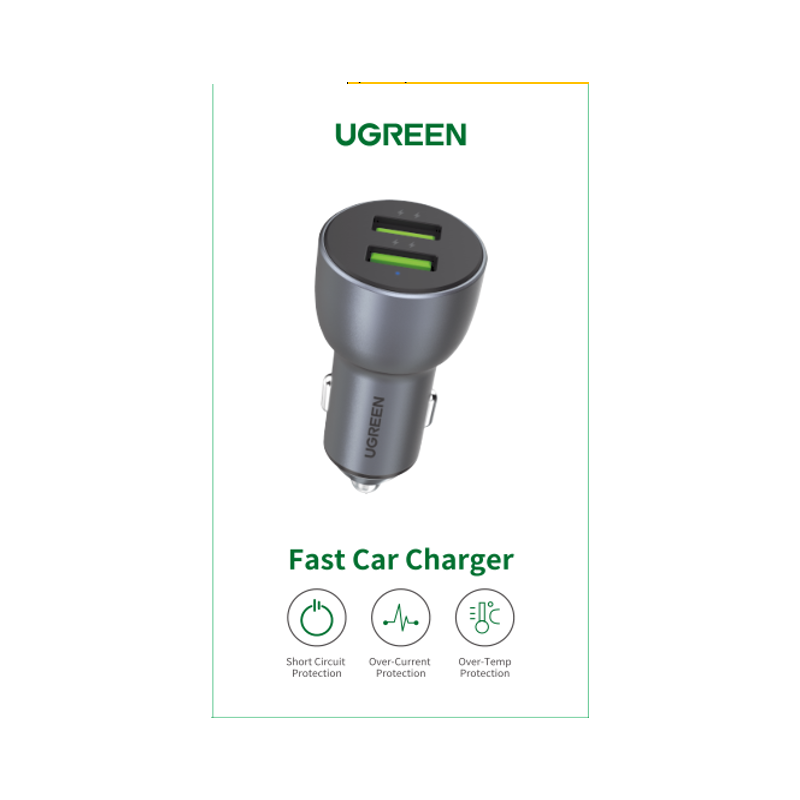 Avtomobilski polnilec Ugreen 2xUSB QC 3.0 36W