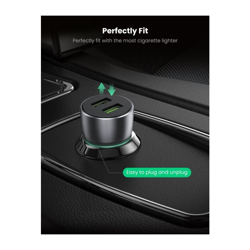 Avtomobilski polnilec Ugreen 2xUSB QC 3.0 36W