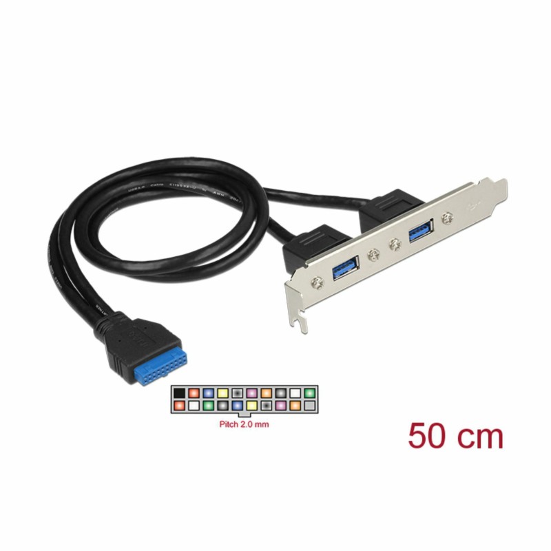 Adapter za sprednjo režo ohišja Delock – 2× USB 3.2 Gen1