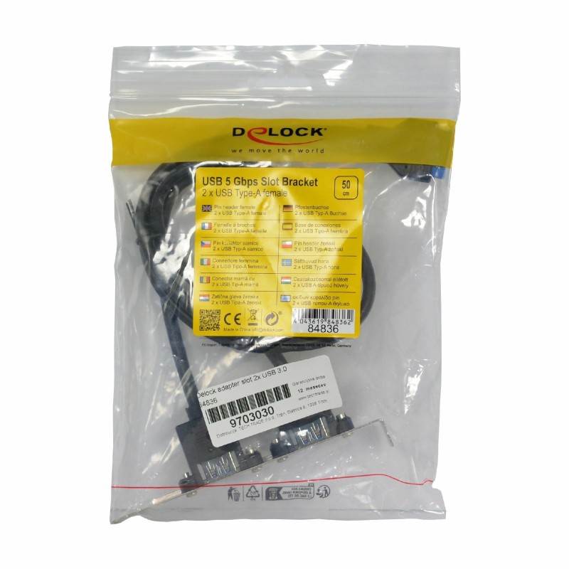 Adapter za sprednjo režo ohišja Delock – 2× USB 3.2 Gen1