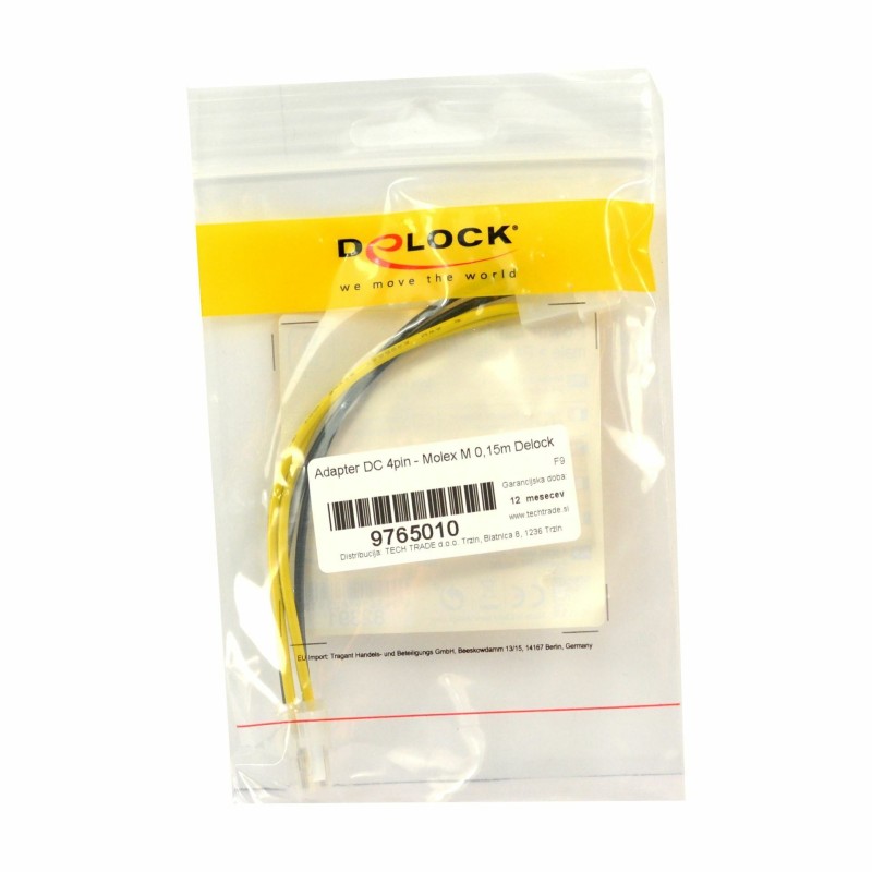 Adapter DC 4pin - Molex M 0,15m Delock 9765010