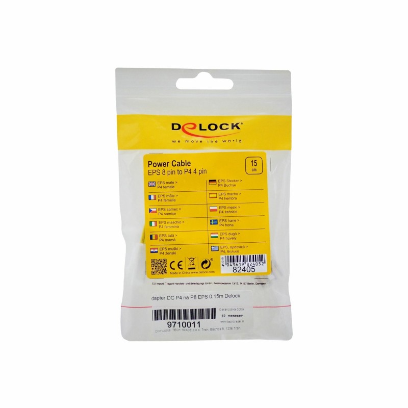 Adapter DC P4 na P8 EPS 0,15m Delock 9710011