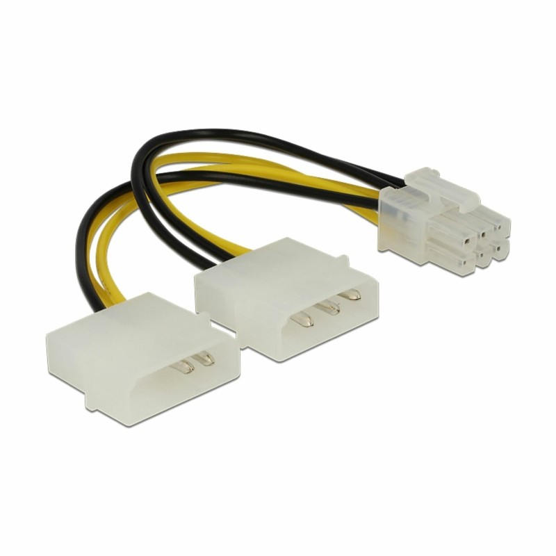 Adapter DC 2xMolex M - 6pin za grafične kartice PCI-express 0,15m Delock