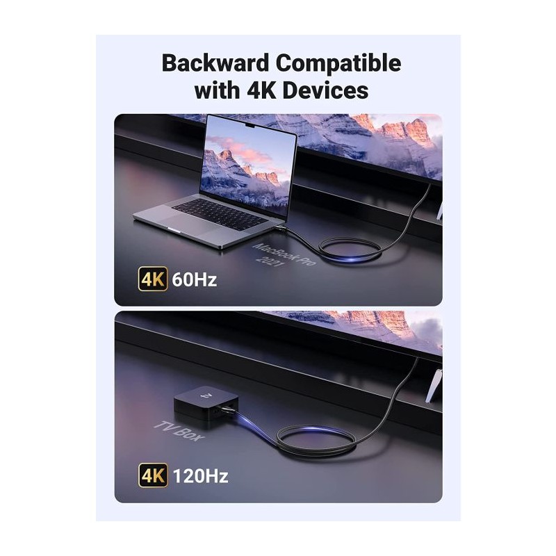 Ugreen 8K HDMI kabel 2.1 8K@60Hz 4K@120Hz, 3M - polybag, 80404