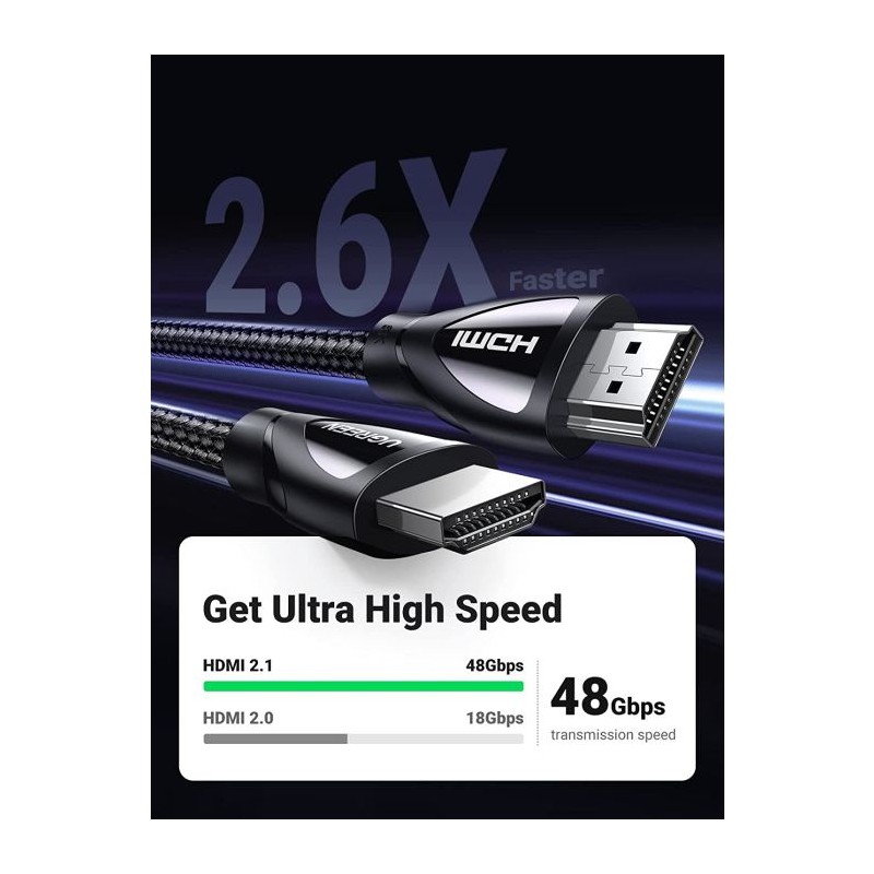 Ugreen 8K HDMI kabel 2.1 8K@60Hz 4K@120Hz, 3M - polybag, 80404