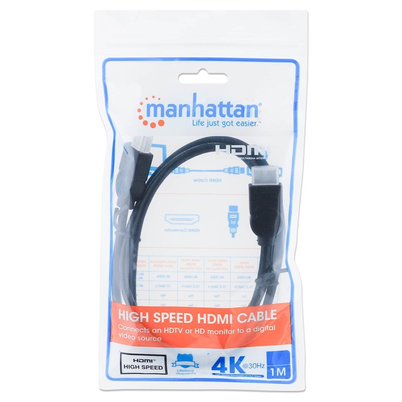 HDMI High Speed kabel 1 m črn MANHATTAN