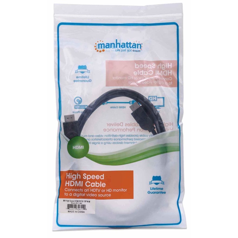 HDMI High Speed kabel 1,8 m črn MANHATTAN