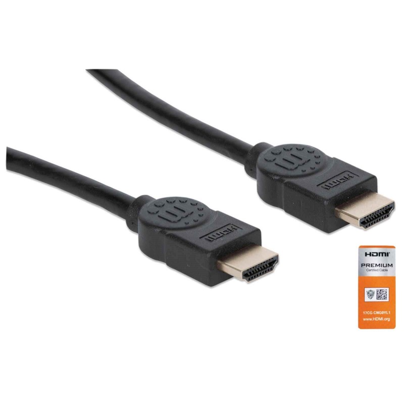 Kabel HDMI kabel z Ethernetom 1 m črn MANHATTAN