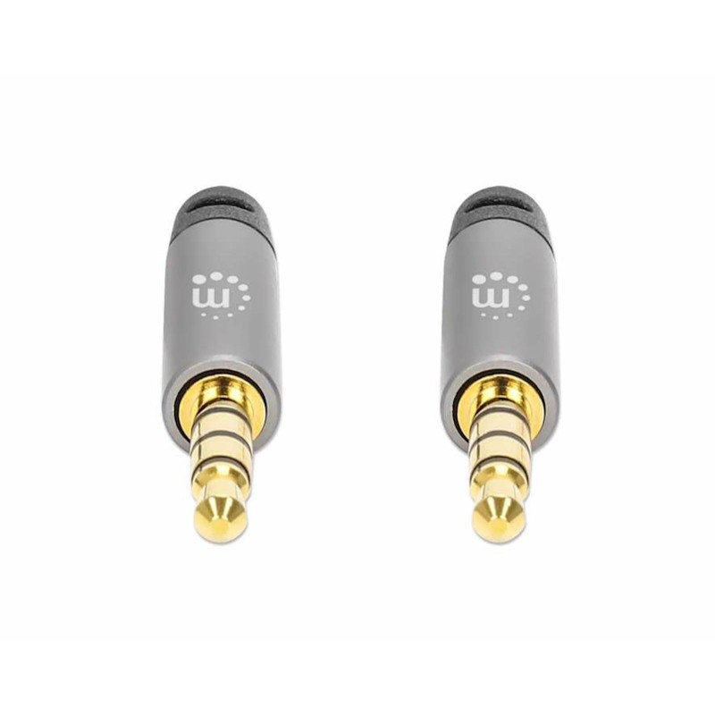 Kabel 3,5 mm Stereo moški/moški MANHATTAN, 3 m, črno/srebrna