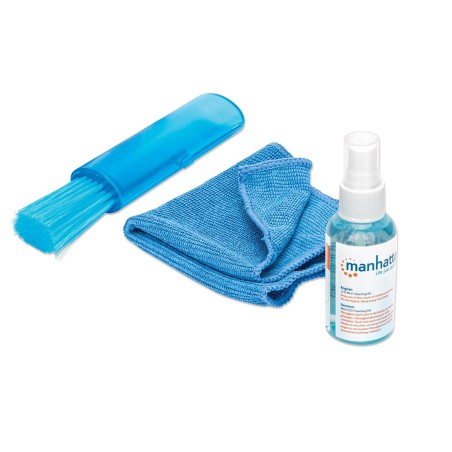 LCD Čistilni kit MANHATTAN, brez alkohola, 60ml, čistilna raztopina, čopič, krpi