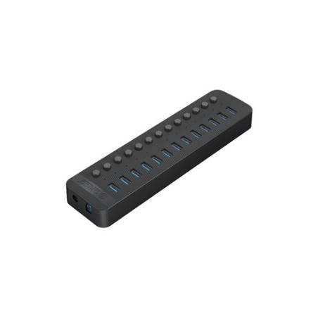 USB Hub ORICO CT2U3-13AB, 13-port, USB 3.0, s stikali, črn