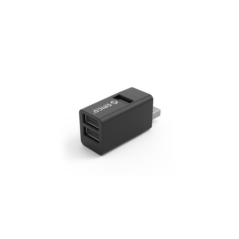 USB Hub ORICO MINI-U32L, 3-port (1x USB 3.0, 2x USB 2.0), črn