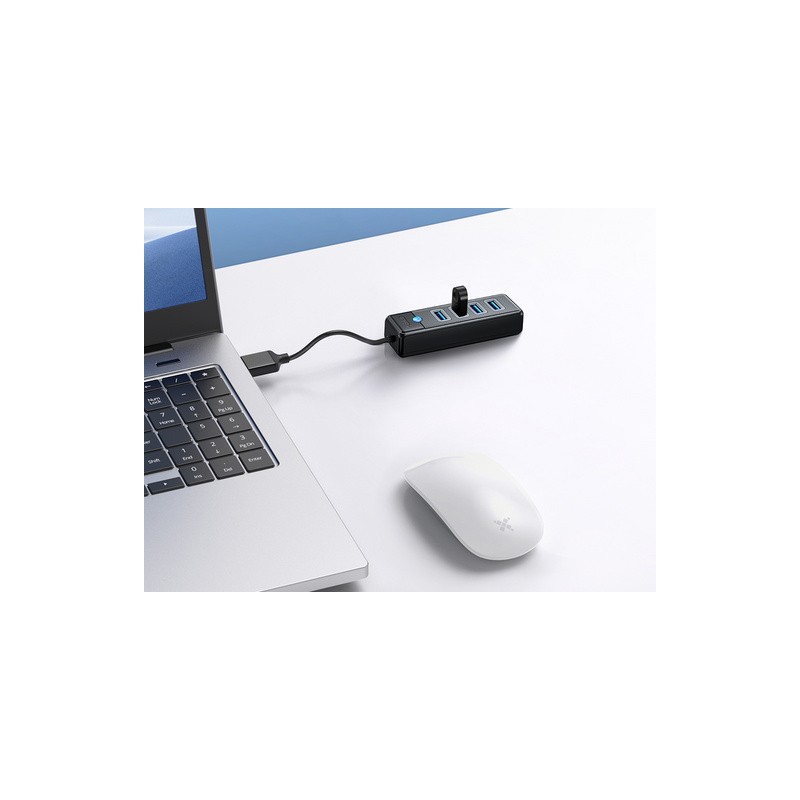 USB Hub ORICO PW4U-U3-015, 4-port, USB 3.0, črn