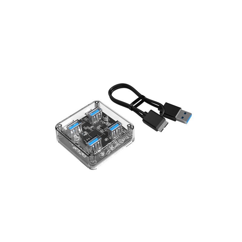 USB Hub ORICO MH4U, 4-port, USB 3.0, prozoren