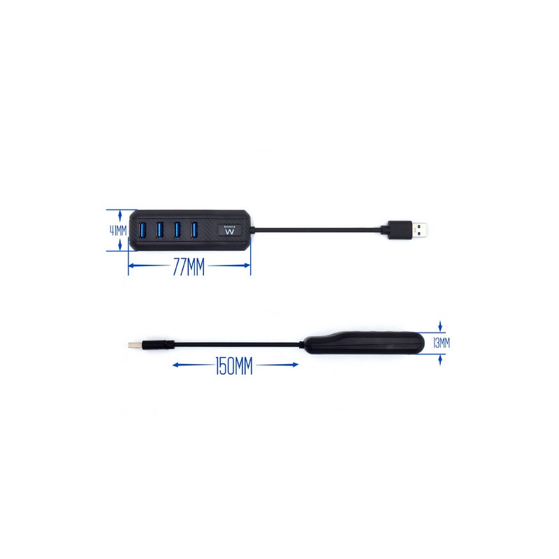 USB Hub Ewent EW1138, USB 3.1, črn
