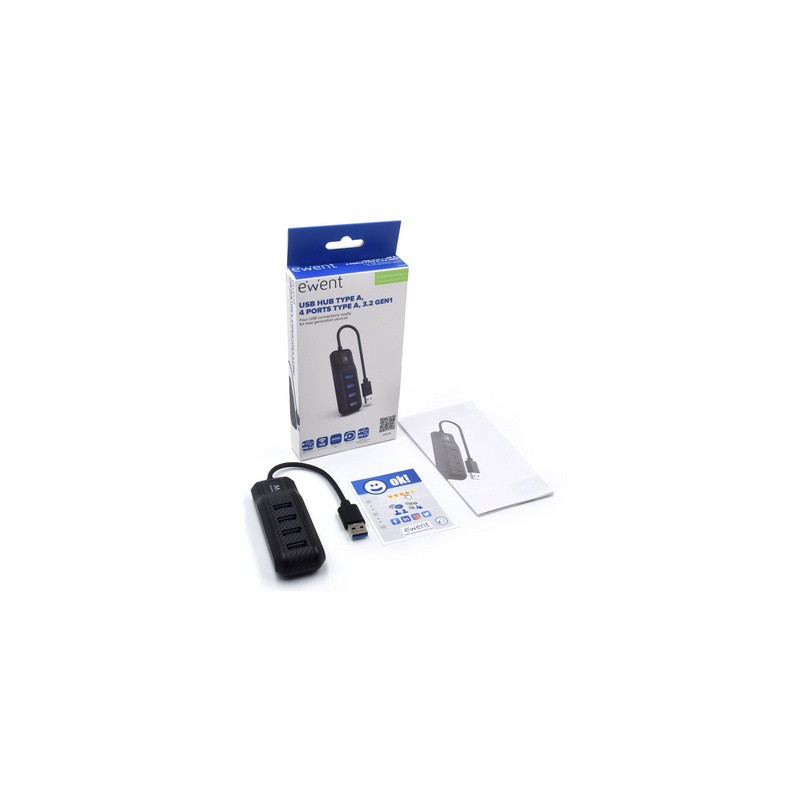 USB Hub Ewent EW1138, USB 3.1, črn