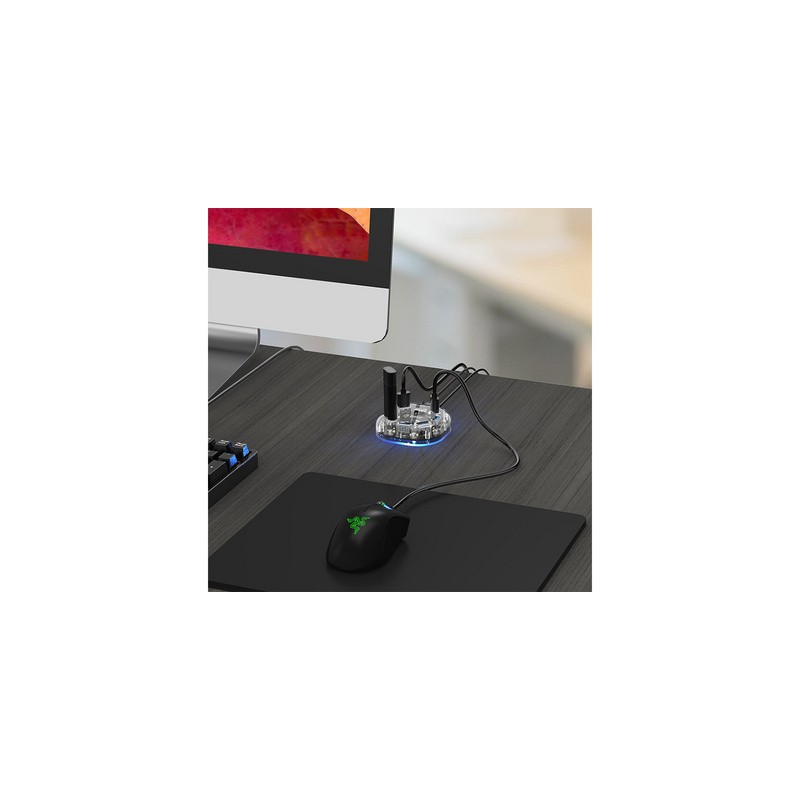 USB Hub ORICO H7U-U3, 7-port, USB 3.0, prozoren