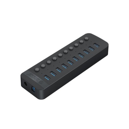 USB Hub ORICO CT2U3-10AB, 10-port, USB 3.0, s stikali, črn