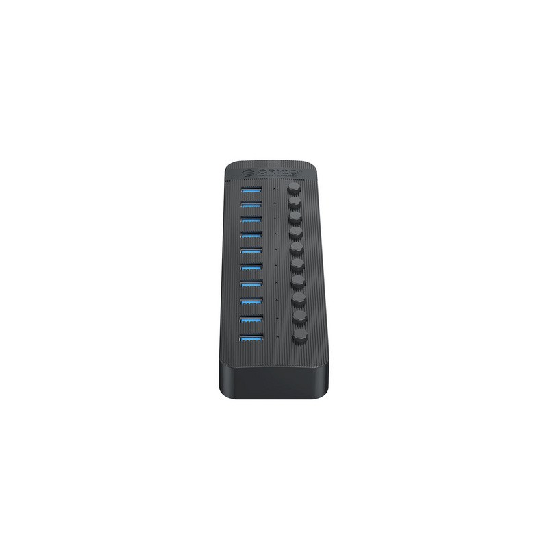 USB Hub ORICO CT2U3-10AB, 10-port, USB 3.0, s stikali, črn