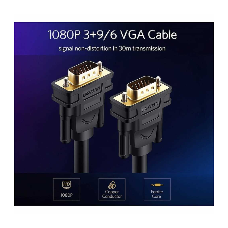 Ugreen VGA kabel 2M, 11646