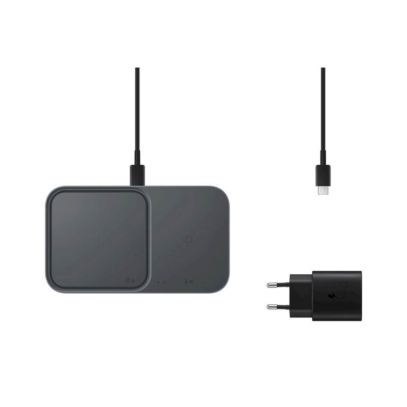Brezžična polnilna postaja + adaper + kabel 15W, siva