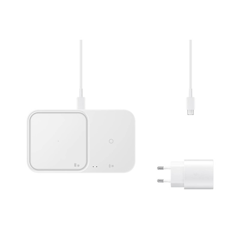 Brezžična polnilna postaja + adaper + kabel 15W, bela