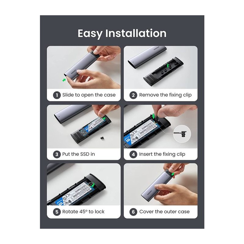 Adapter Ugreen M.2 NVMe SSD USB B-Key & M+B Key, 10902