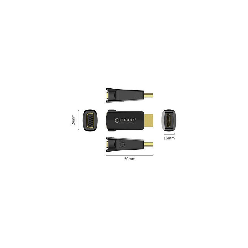 Adapter ORICO, HDMI v VGA + 3.5 mm
