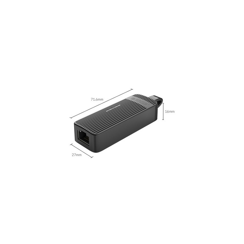 Adapter ORICO UTK-U3, USB 3.0 v RJ45 Gigabit Ethernet, črn
