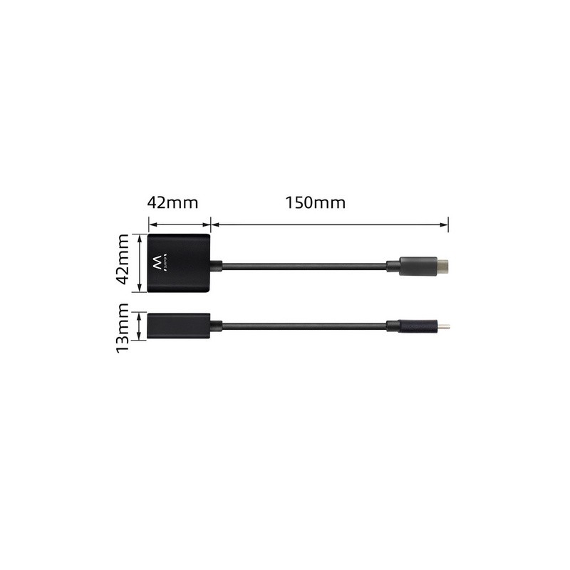 Adapter Ewent EW9825, USB-C v DP 4K, črn