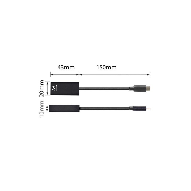 Adapter Ewent EW9823, USB-C v HDMI 4K, črn