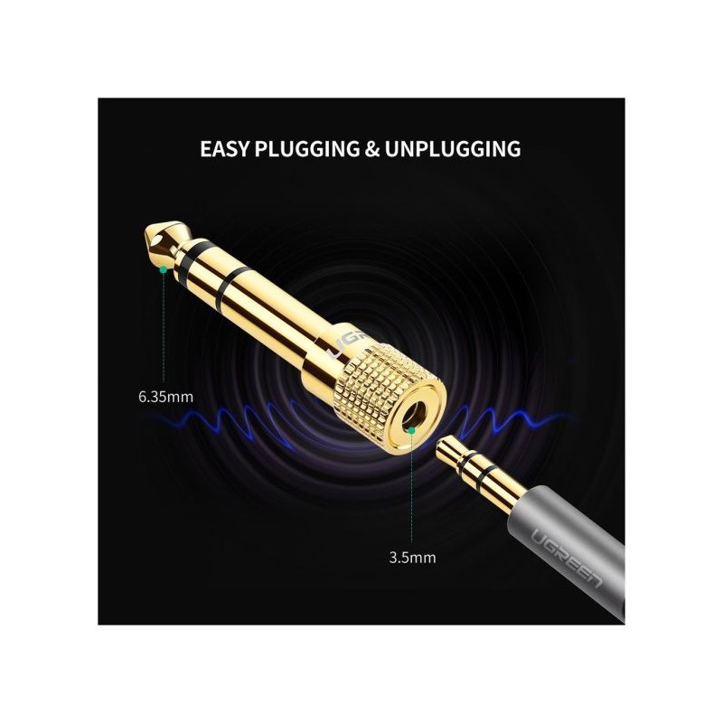 Adapter UGREEN 20503, 6.5mm Moški na 3.5mm ženski avdio