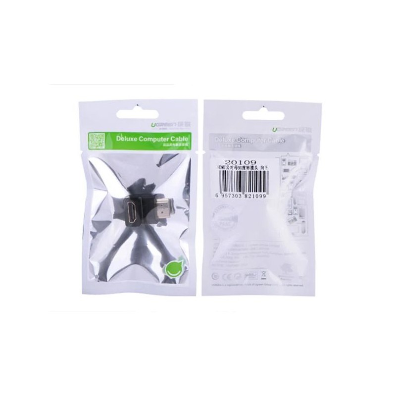 Adapter Ugreen 20109, HDMI moški na HDMI ženski, kotni