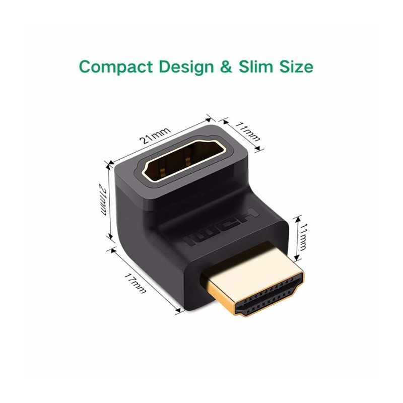 Adapter Ugreen 20110, HDMI moški na HDMI ženski, kotni