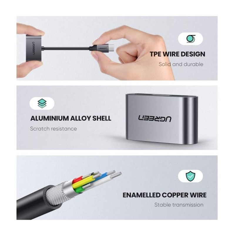 Adapter Ugreen 60165, USB-C v dvojni USB-C