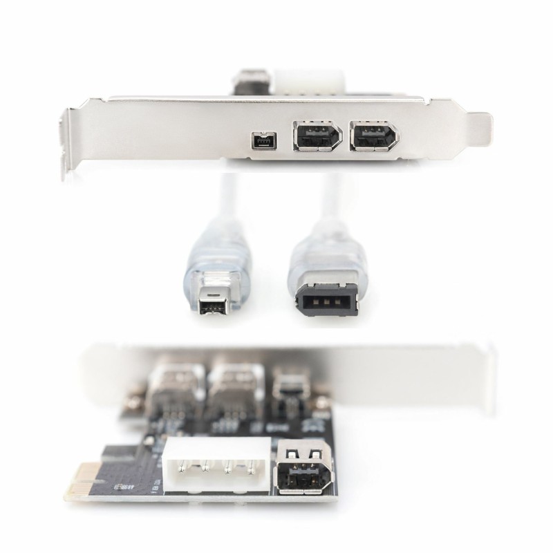 Kartica Digitus PCIe Firewire 400 4/6 pin kabel 0,7m + LowProfile DS-30201-5
