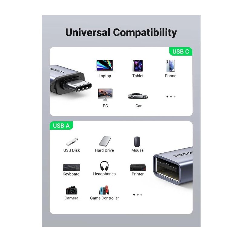 UGREEN USB-C na USB-A 3.0 adapter z vrvico